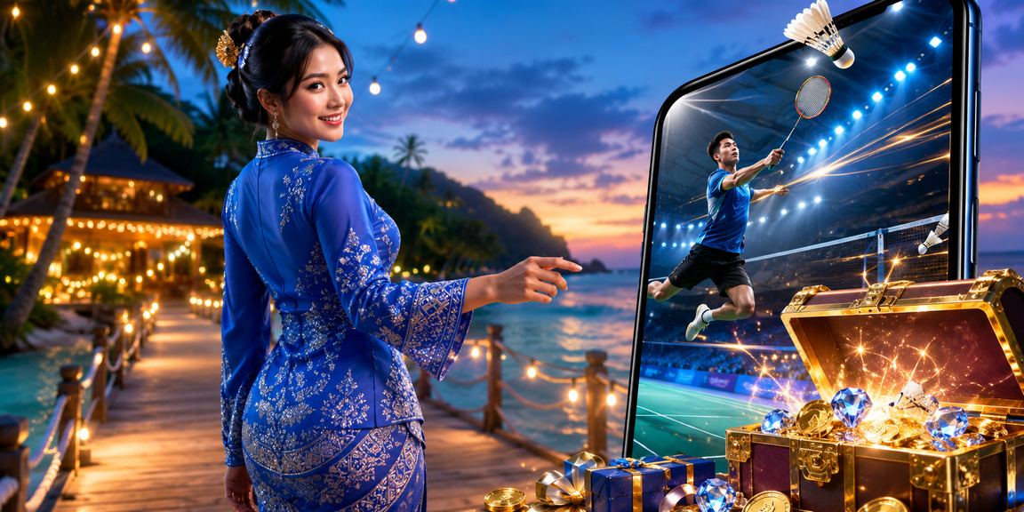 Pengguna Sabah menggunakan platform 1280 melalui telefon mudah alih dengan baju kurung